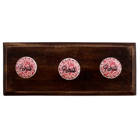 Paris Pink Flat Wooden Hooks